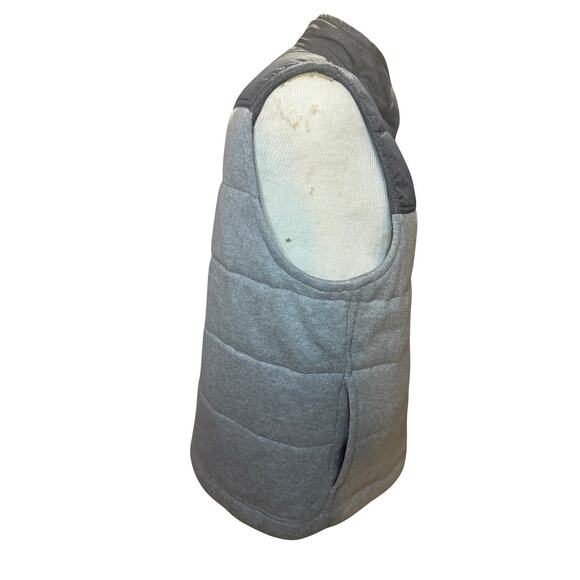 Banana Republic Men’s Quilted Puffer Vest XL Gray Two-Tone Full Zip - Picture 4 of 6